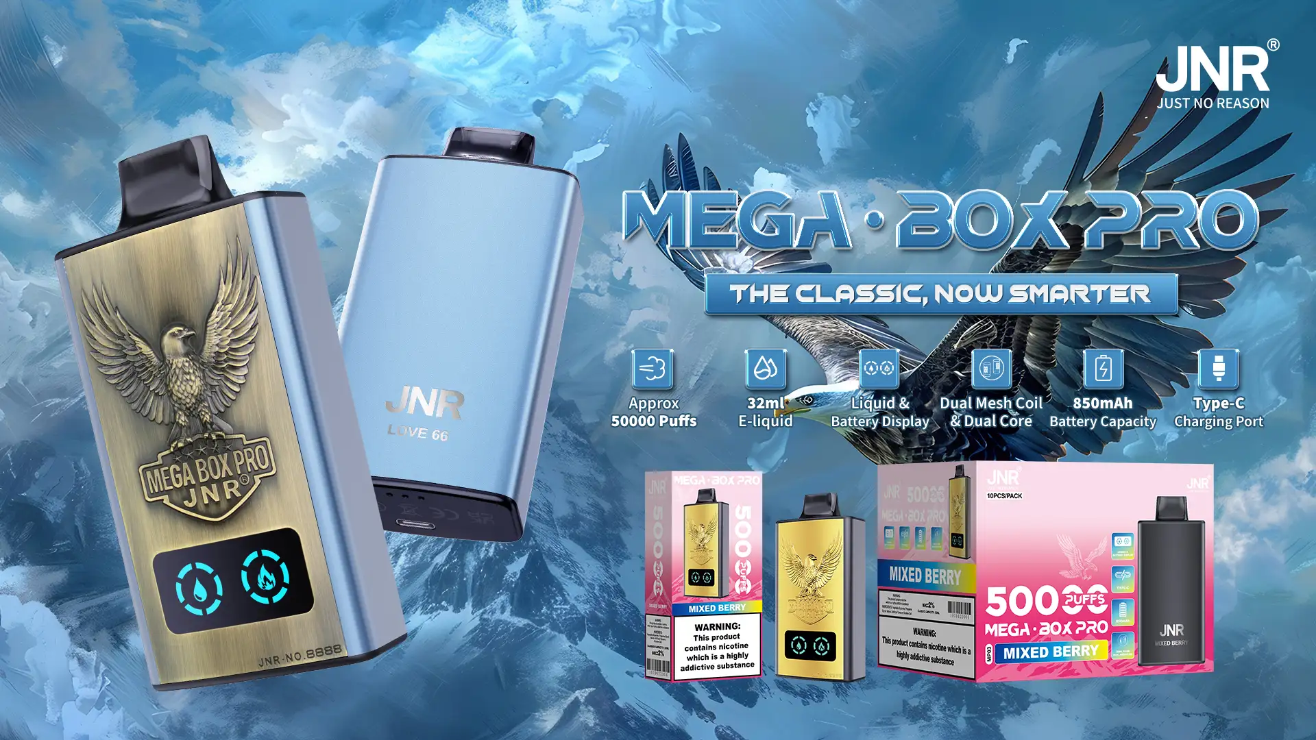 JNR Mega Box Pro 50000 Puffs Disposable Vape